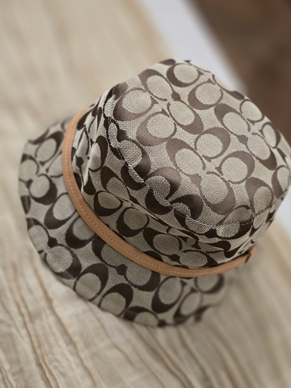 Coach Signature Canvas Bucket Hat in Brown/Tan